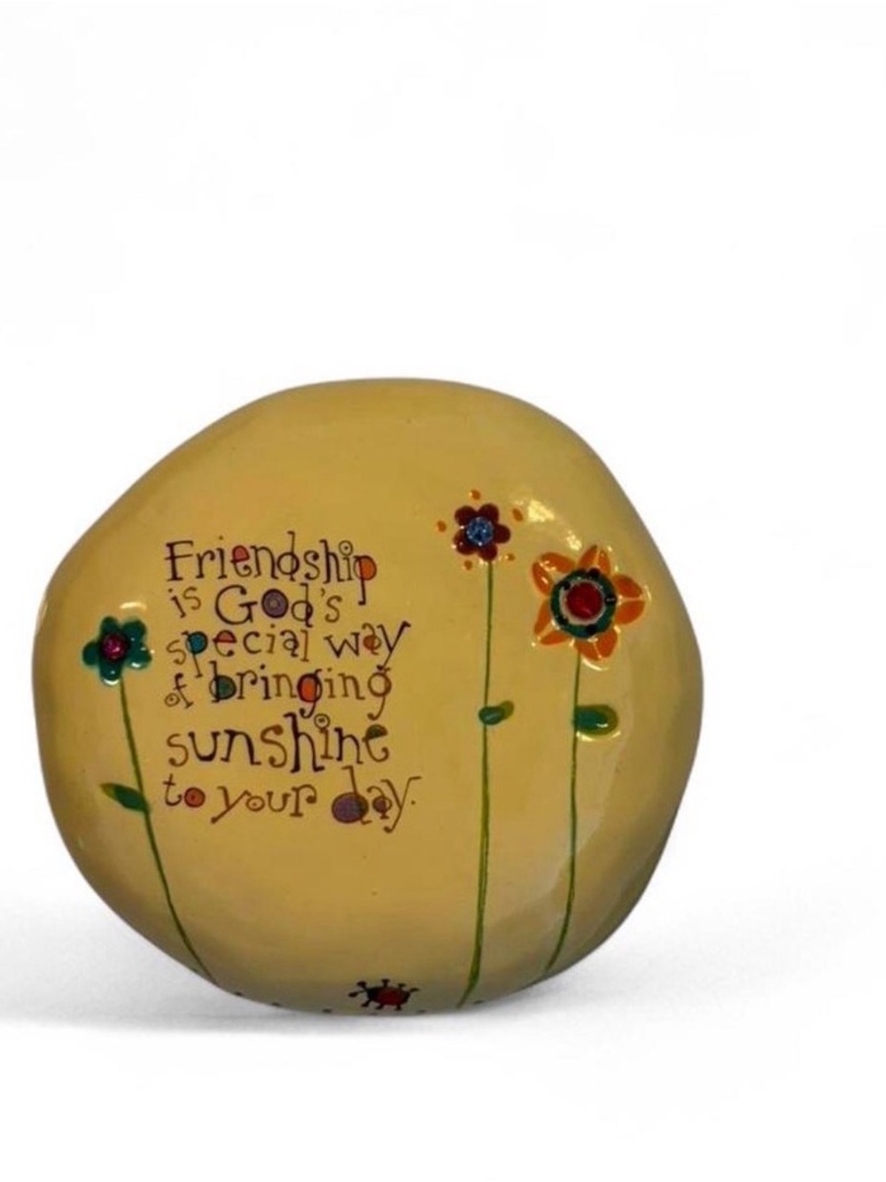 Friendship Sunshine Decorative Ceramic Trinket Box Yellow